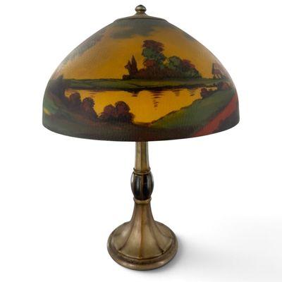 Jefferson Reverse-Painted Landscape Lamp