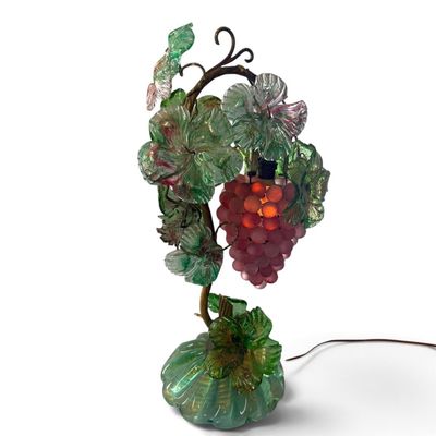 Murano-Style Art Glass Grape Lamp