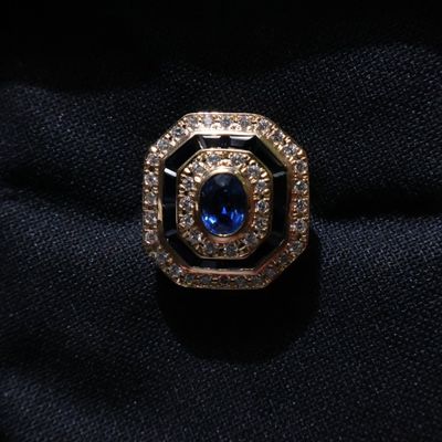 18K Sapphire and Diamond Ring