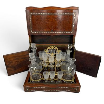 Sale Photo Thumbnail #167: Napoleon III Inlaid Burlwood Cave a Liqueur
