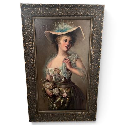 Continental Portrait of a Lady with Roses