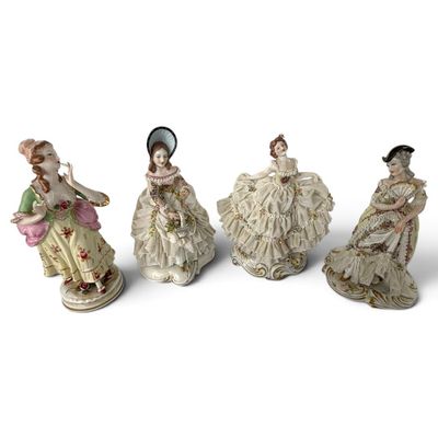 Four Capodimonte-Style Porcelain Ladies
