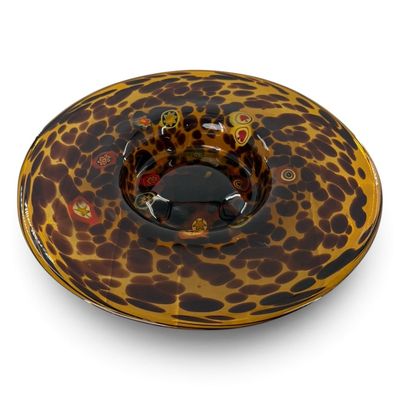 Large Tortoiseshell Murrine Glass Bowl