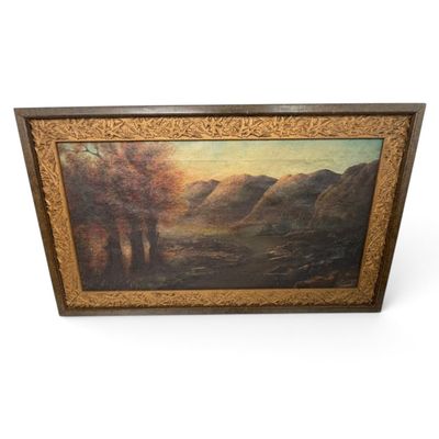 Sale Photo Thumbnail #143: American Mountain Landscape, Oil on Canvas
