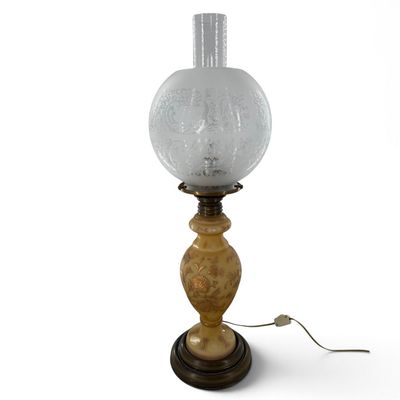 Sale Photo Thumbnail #101: Victorian Floral Glass Parlor Lamp