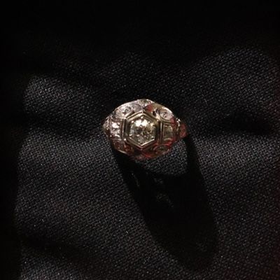 Sale Photo Thumbnail #151: Antique 18K White Gold Diamond Ring