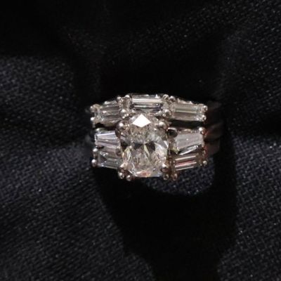 Sale Photo Thumbnail #153: Platinum Three-Piece Diamond Wedding Set