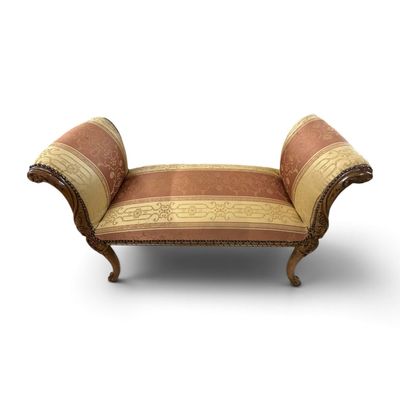 Carved Oak Double-Ended Window Bench