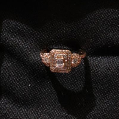 Sale Photo Thumbnail #121: 14K Rose Gold Emerald-Cut Diamond Ring