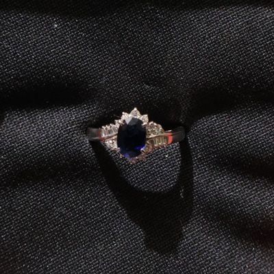 Platinum Sapphire and Diamond Ring