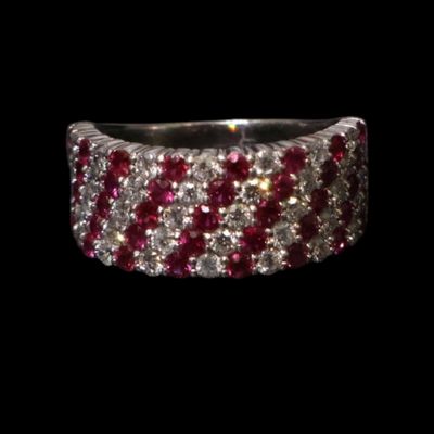 Platinum Ruby and Diamond Ring