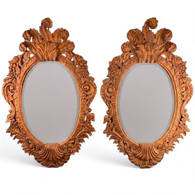 Sale Photo Thumbnail #174: Pair Monumental Italian Giltwood Mirrors