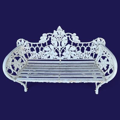 Sale Photo Thumbnail #170: White Painted Cast Iron Garden Bench