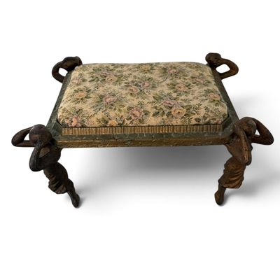 Art Deco Figural Cast-Iron Vanity Stool