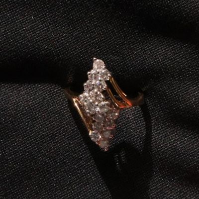 14K Diamond Waterfall Ring