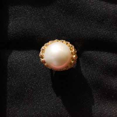 14K South Sea Pearl and Diamond Ring