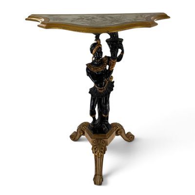 Italian Venetian Blackamoor Figural Console Table