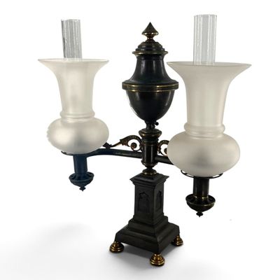Classical Double-Arm Argand Lamp, Electrified