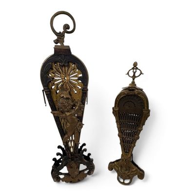 Two French Figural Folding Fire Screens