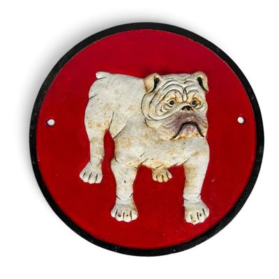 Sale Photo Thumbnail #205: Painted Cast-Iron Bulldog Wall Plaque