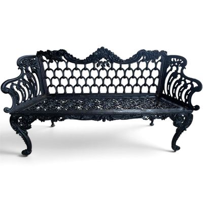 Sale Photo Thumbnail #171: Black Painted Cast Iron Garden Bench