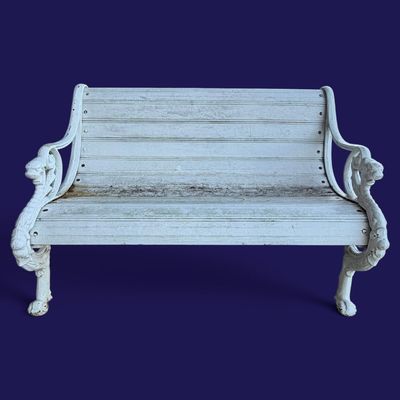 Sale Photo Thumbnail #185: Victorian-Style Dragon Cast Iron Garden Bench