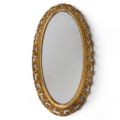 Victorian-Style Gilt Composition Oval Mirror
