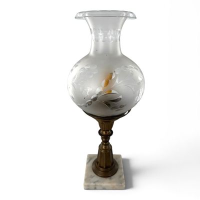 Sale Photo Thumbnail #108: Victorian Brass and Marble Solar Lamp