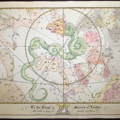 Bevis, Rare - Constellation or Star Chart of Ophiuchus and Serpens