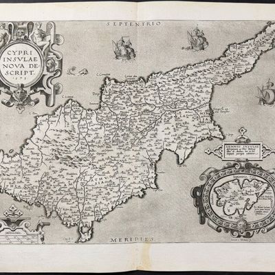 Ortelius, pub. 1587 - Maps of Cyprus & Lemnos, Greece