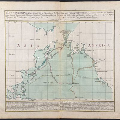 Lotter, Hawaii - First Chart of the Pacific to include Hawaii [Carte de l'Ocean pacifique au Nord de l'Equateur..]