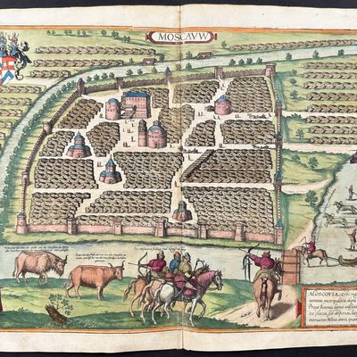Braun & Hogenberg, pub. 1575 - View of Moscow, Russia
