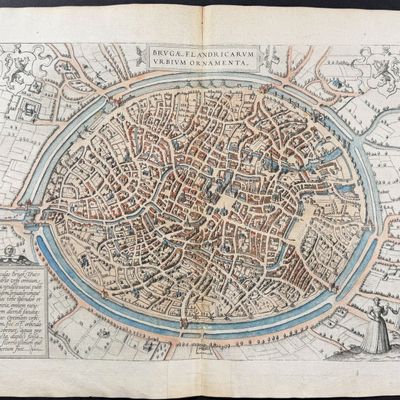 Braun & Hogenberg, pub. 1575 - View of Bruges, Belgium