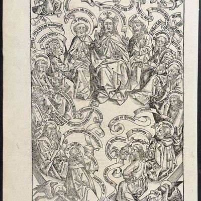 Schedel, pub. 1493 - Jesus and the Twelve Apostles / Verso: Text Only