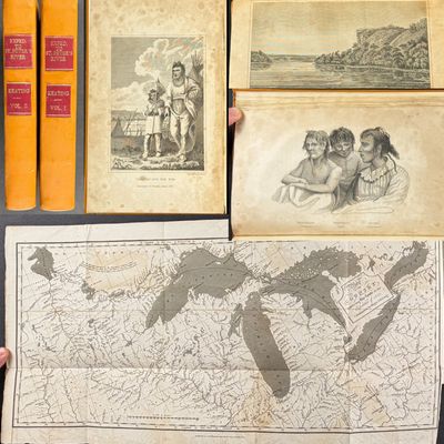 Keating's Narrative of an Expedition to the Source of St. Peter's River - Two Volumes with 8 Engravings (including large fold...