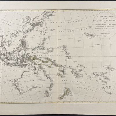 Baarsel - Rare Chart of Western Pacific with Australia, New Zealand, Asia [Carte generale de la Polijnesie Australe ou des iles eparses...