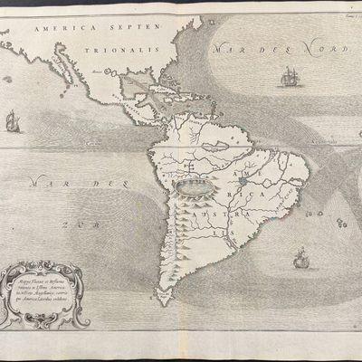 Kircher, pub. 1682 - Map of the Americas (New World)
