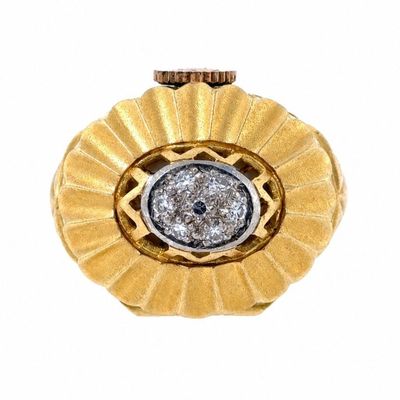 Bucherer 18K Yellow Gold Ring Watch with 0.15 CTW in Diamonds