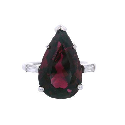 Sale Photo Thumbnail #408: 18kt white Gold Tourmaline & Diamonds Ring