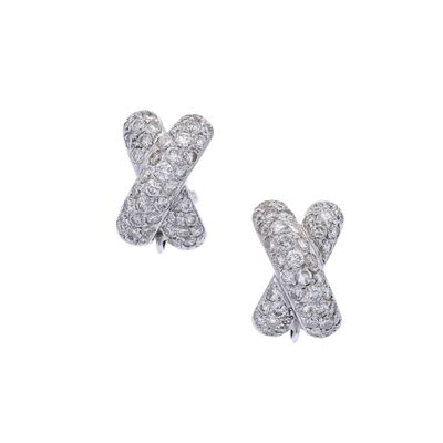 Sale Photo Thumbnail #131: 18kt white Gol X Earrings with 2.00 Cts in Diamonds