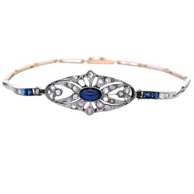 Sale Photo Thumbnail #317: 18K Yellow Gold & Platinum Bracelet with 1.00 CTW in Sapphire & Diamond