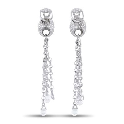 Sale Photo Thumbnail #233: Gucci Horsebit 18K White Gold 1.20ct Diamond and White Topaz Earrings