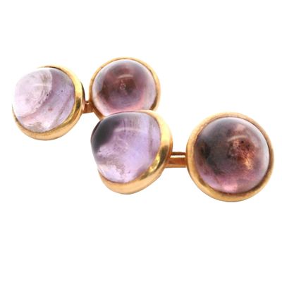 Sale Photo Thumbnail #259: Vintage 18K Yellow Gold Cufflinks with 20.0 CTW in Amethyst