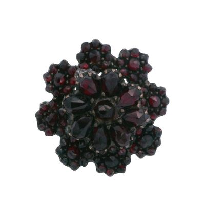 Sale Photo Thumbnail #412: Victorian 14kt Gold & Silver Ring with Bohemian Garnets