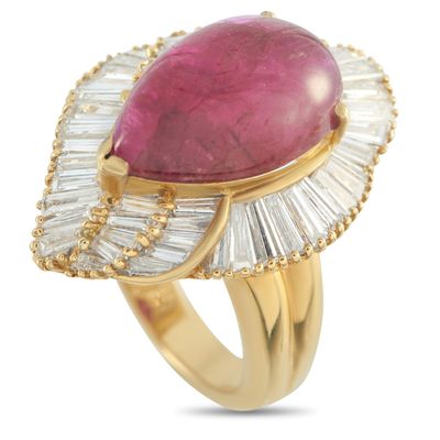 Sale Photo Thumbnail #323: 18K Yellow Gold 1.89ct Diamond and Ruby Ring