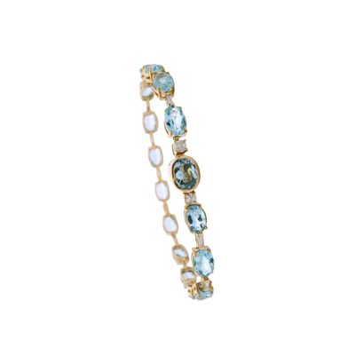 Sale Photo Thumbnail #385: 18K Yellow Gold Bracelet with 26.00 CTW in Aquamarine & Diamond