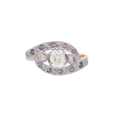 Sale Photo Thumbnail #429: Victorian 18kt Gold and Platinum Ring with Diamonds