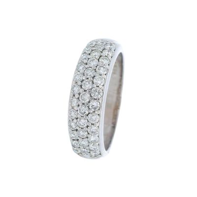 18K White Gold Half Eternity Band Ring with 1.01 CTW Diamonds