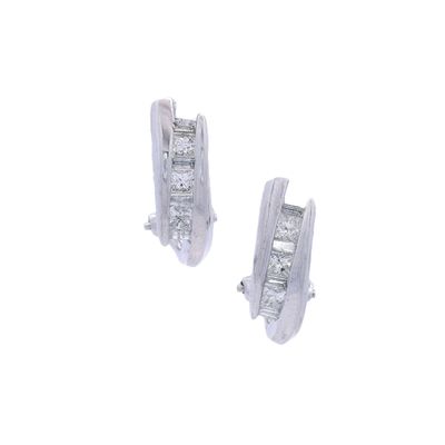 Sale Photo Thumbnail #130: 14kt white Gold Earrings with 1.30 Cts in Diamonds