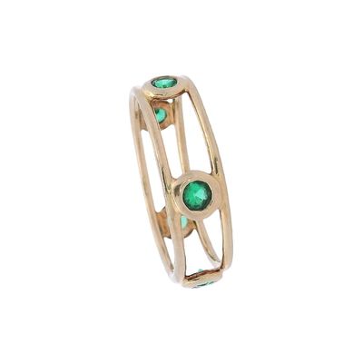 Sale Photo Thumbnail #178: Tiffany & Co Elsa Peretti Tsavorite by the Yard 18kt yellow Gold Ring